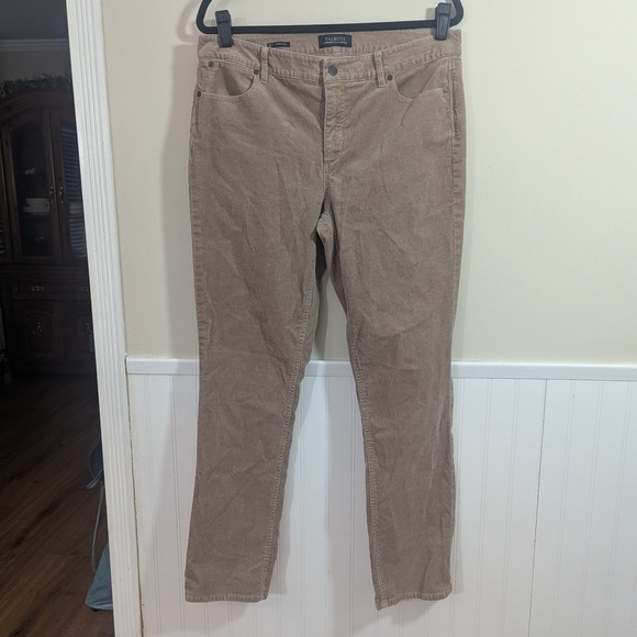 Talbots Pants - Talbots Flawless Corduroy Pants Womens 12 Straight Leg Tan Brown Stretch